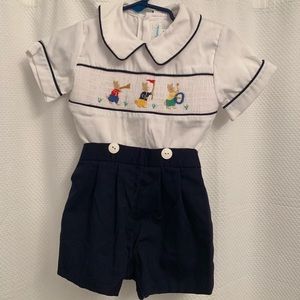 Boys Two Piece Smocked Outfit